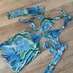 Blue and Green Dress